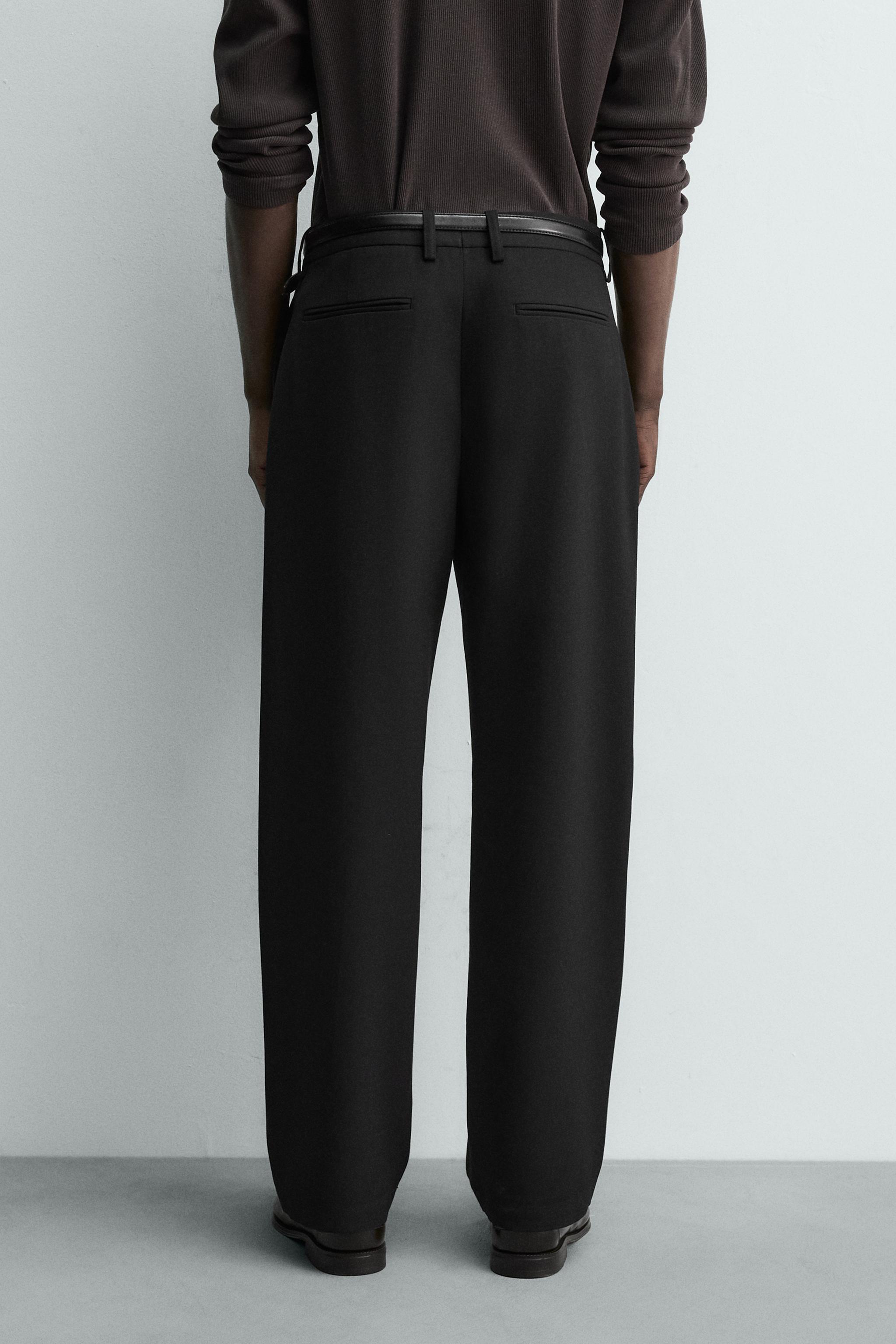 WOOL BLEND PLEATED PANTS